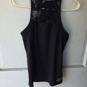 Bebe Sport Black Mesh Tank Y2k Size Small